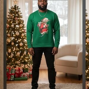 Star Wars Green Yoda Santa Crewneck Sweater